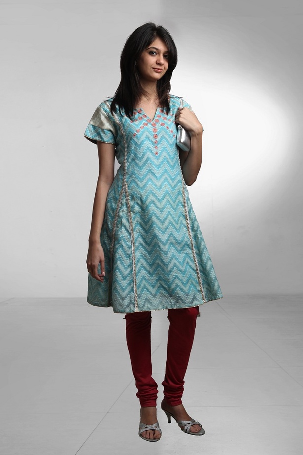 Godet cut Brocade kurta